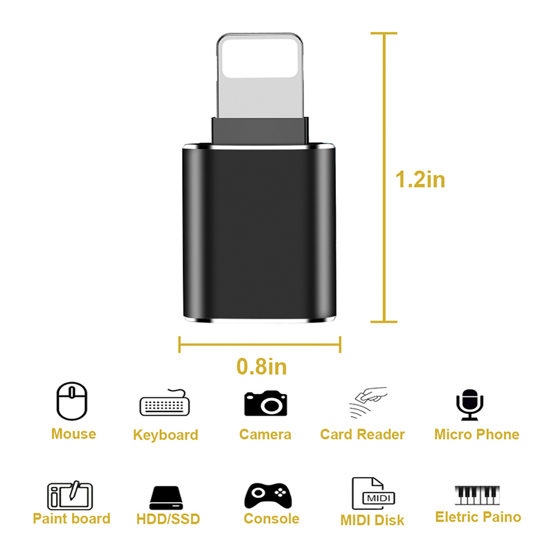 BlueWow S43  OTG adapter for IP adapter For ios for USB flash Drive keyboard mouse. 