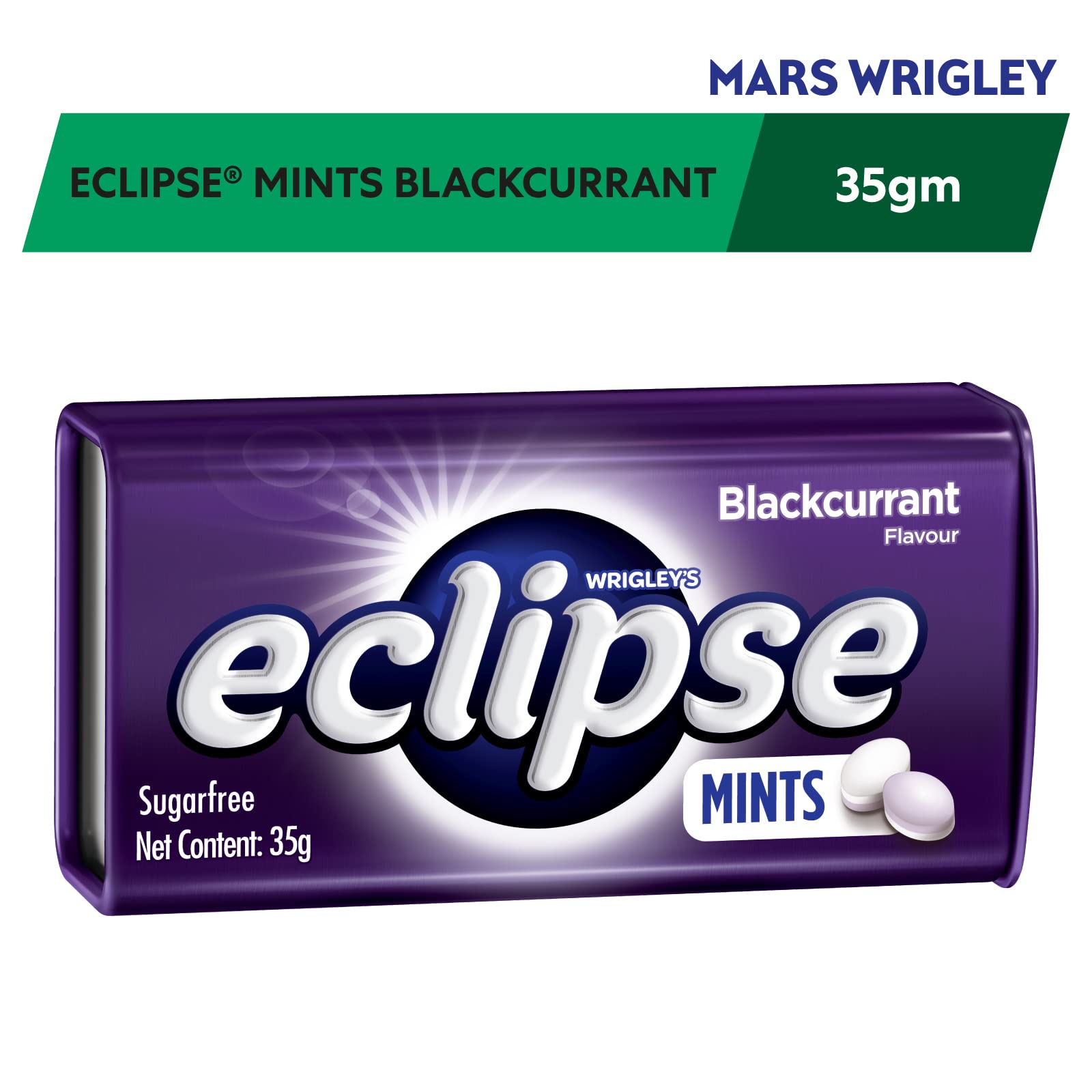 Eclipse Blackcurrant Flavour Sugerfree Mints 35g MALAYSIA. 