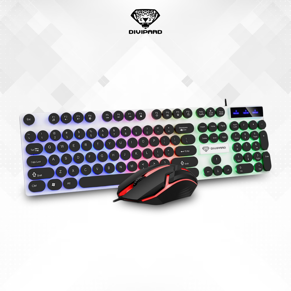 Divipard GMK-30 Gaming Mechanical Keyboard Rainbow Keyboard Mouse Set RGB Keyboard LED. 