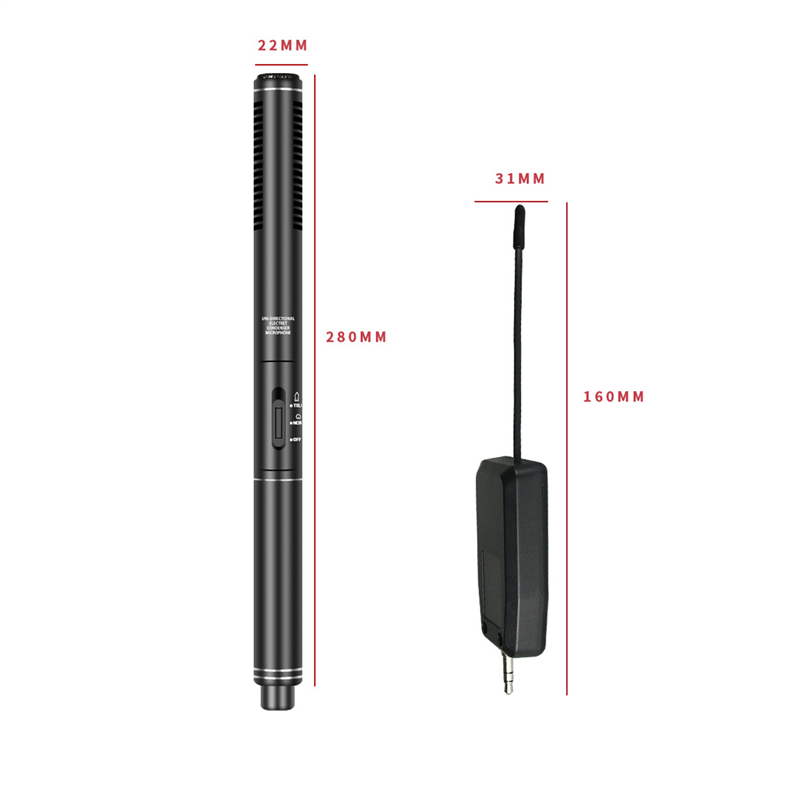 Professional Wireless Condenser Microphone Interview Recording Vlog Live Mic Super-Cardioid for DSLR Camera Durable Easy Install Easy to Use. 