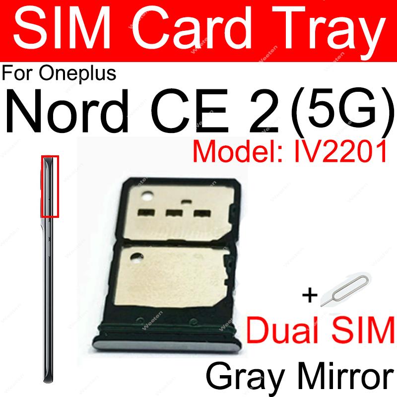Sim Tray SD Card Tray Holder Card Compatible with OnePlus Nord 2 Nord N10 N20 N100 N200 N300 Nord CE CE2 5G With Sim Ejector Pin Replacement Part. 