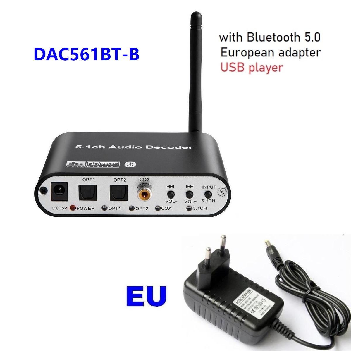 Digital 5.1 EU Audio Decoder Dolby DTS/AC3 Audio Converter Gear LPCM To 5.1 Analog Sound Audio Adapter Amplifier Converter. 