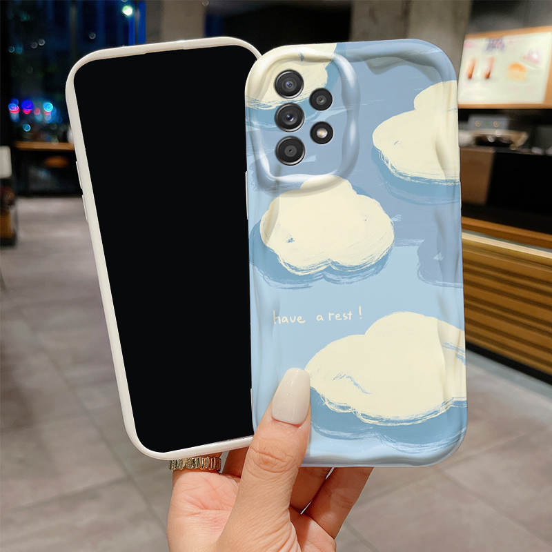 Tulip Pink Cloud Cute For Samsung S24 S23 S21 S20 Ultra Plus FE A73 A72 A71 A51 A31 A05S A05 A04 5G Wave Oil TPU Phone Case. 