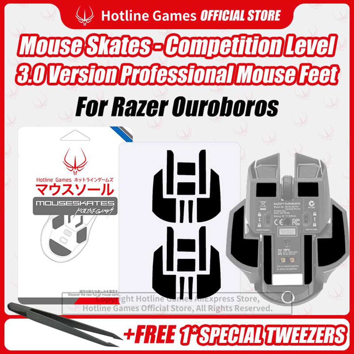 4sets Hotline Games 3.0 Mouse Skates Mouse Feet Replacement for Razer Ouroboros Gaming Mouse,Smooth,Durable,Glide Feet Pads. 