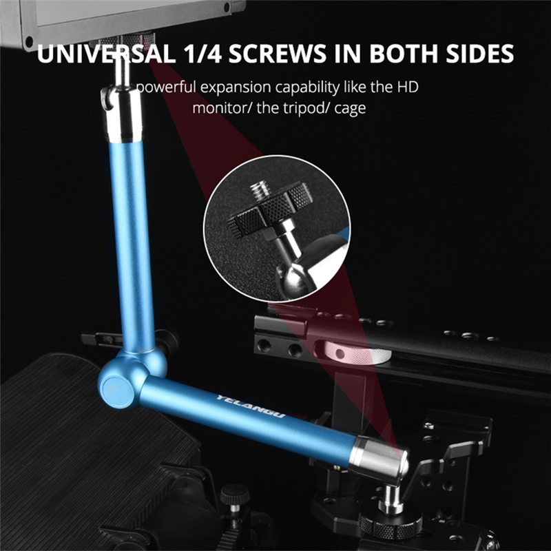 JDXHLAU A75 Universal Bracke 11 Inches Adjustable Magic Arm Articulating Weight Capacity 10KG 1/4 Screw Camera DV Monitor. 