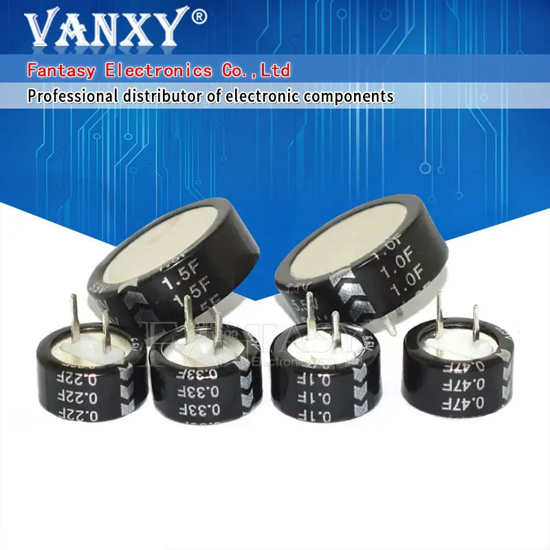5.5V Super capacitor 0.1F 0.22F 0.33F 0.47F 1F 1.5F 4.0F V-type C-type H-type Button Farad capacitor. 