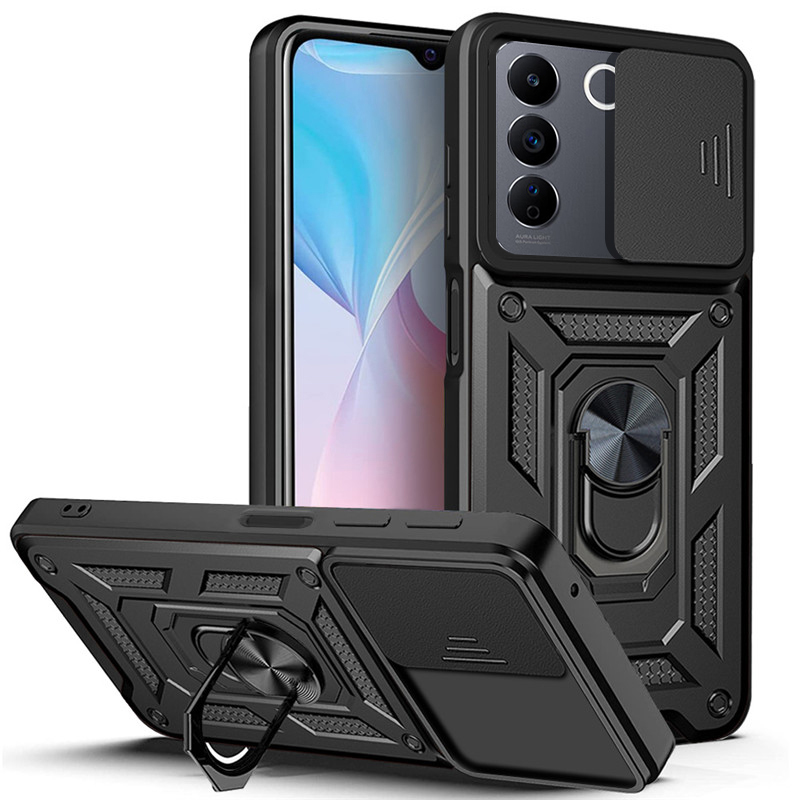 For vivo V27 / V27 Pro Armor Ring Case Cover Car Holder Shockproof Camera Protection for vivo V27 Pro / V27 Back Cover