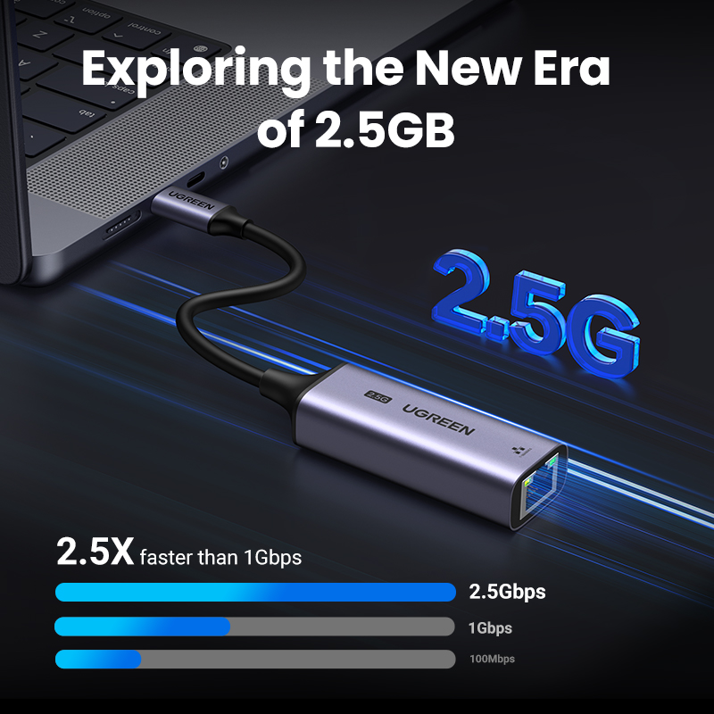 UGREEN USB Ethernet Adapter 2.5G 2500Mbps USB3.0 Network Card for Laptop PC NAS Server Windows Mac OS USB-A/C Internet Adapter. 