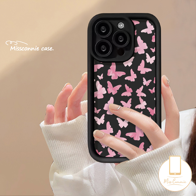 For Vivo Y27 Y17s Y35 Y36 Y15s Y17 Y21 Y16 Y15 Y21s Y91 Y11 Y22 Y51 Y12s Y91C Y33 Y15A Y02 Y12 Y20i Y31 Y20 Y30 Y20s Y12i Y22s Y50 Pink Butterfly Small Fresh Flowers Graffiti Couples Soft Case