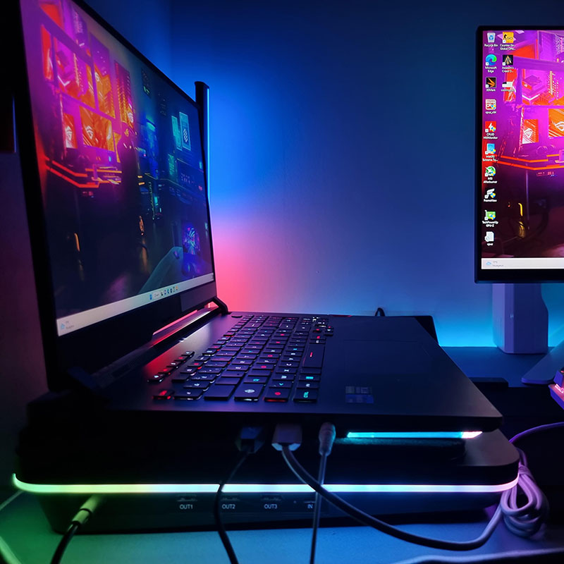 IETS GT600 Gaming Laptop Cooling Stand, for 14, 16, 18 to 19 Notebooks, 5.5-inch Turbofan, 7-level Adjustable Heights. 