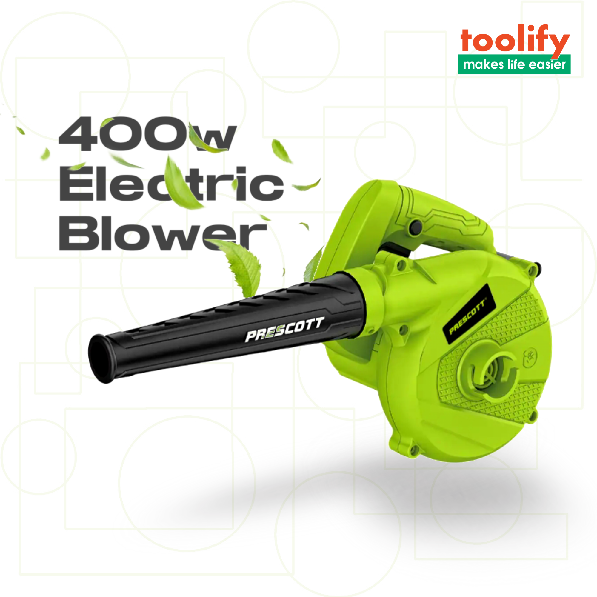 PRESCOTT 400w Electric Blower/Vacuum Machine for Blowing Leaf, Cleaning Dust, Trash, Car, Computer Host - toolify