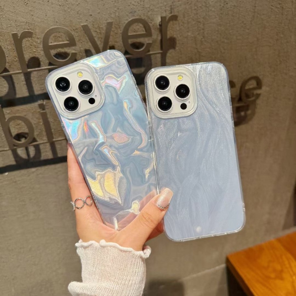 Shock Absorber Protective Soft Cover For Samsung A50 Galaxy A30S A50S A21S A31 A51 4G M40S A71 Luxury Electroplated Couple Shell Feather Water Ripple Pattern Transparent And Glossy Phone Case Dreamy All Inclusive Lens Casing. 