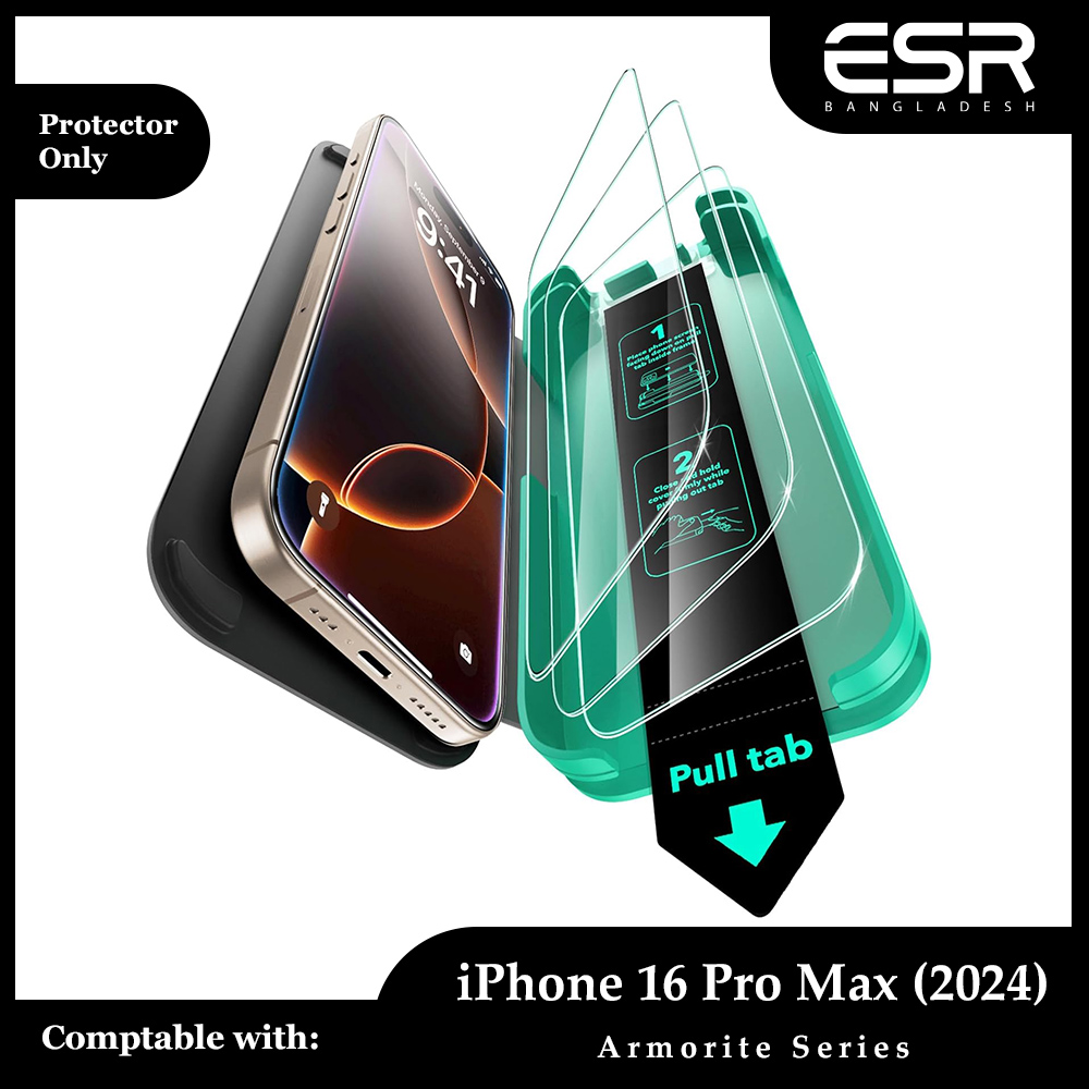 iPhone 16 Pro Max Screen Protector, ESR Armorite Screen Protector for iPhone 16 Pro Max- 1 Pack