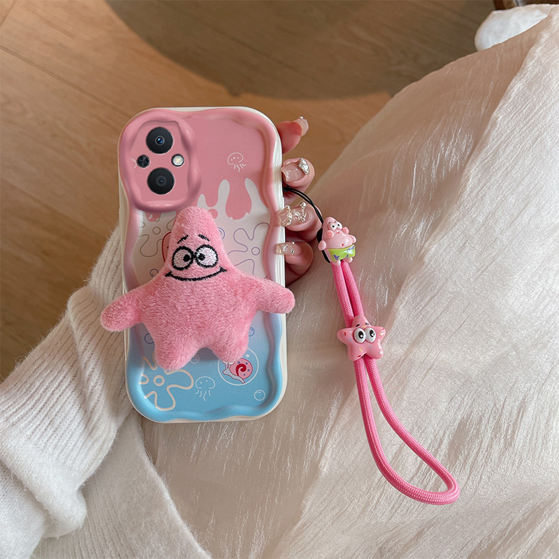 lthmy for OPPO Reno 7Z 5G CPH2343 case TPU silicone 3D cartoon plush doll cute shockproof soft case phone cover with lanyard