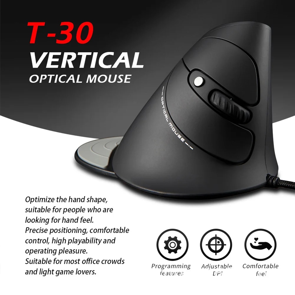 ZELOTES Vertical Gaming Mouse C10 C18 F17 F26 F35 F36 T30 2400-10000DPI RGB Optical Ergonomic Gaming USB Wired/Wireless Mouse. 