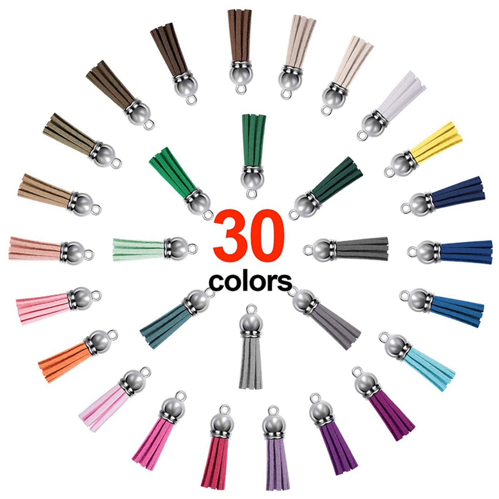 360Pcs Keychain Tassels Kit Leather Tassel Charms and Jump Rings for Jewelry Making, Keychain, Bracelets and DIY Craft
