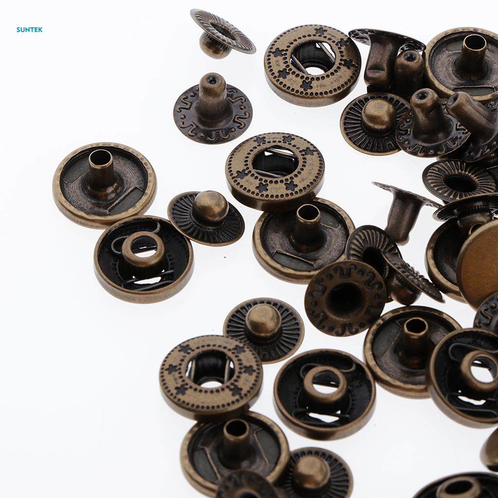 30 Sets Snap Buttons Invisible Press Button for Jeans Jacket Clothing 15mm