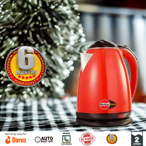 Hawkins Gold Electric Water heater Kettle 2.0 Litter - Multicolor (SS/Plastic Body) 2024 Edition. 