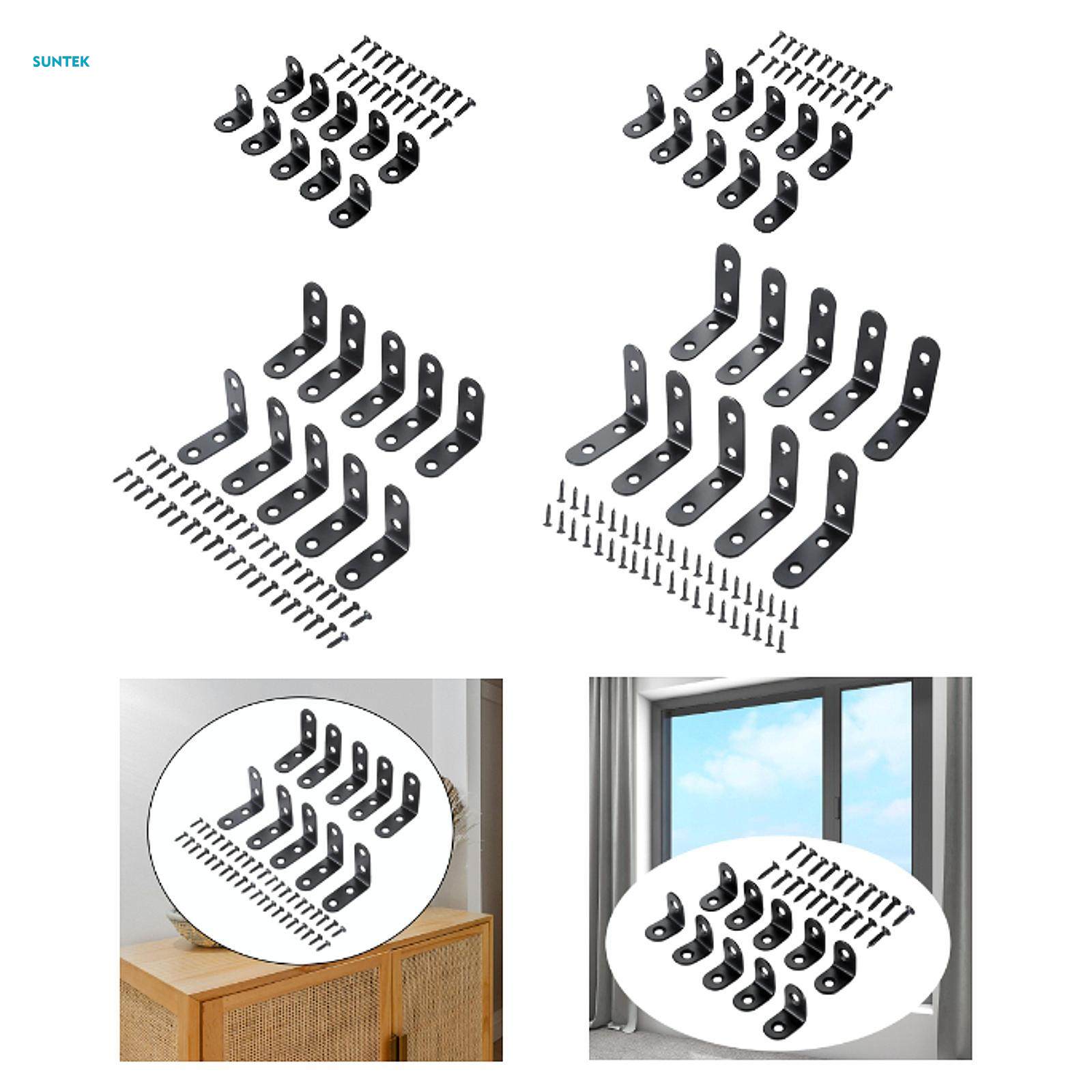 10x L Bracket Corner Brace Right Angle Bracket for Bookshelf Drawer Cabinet 2cm. 