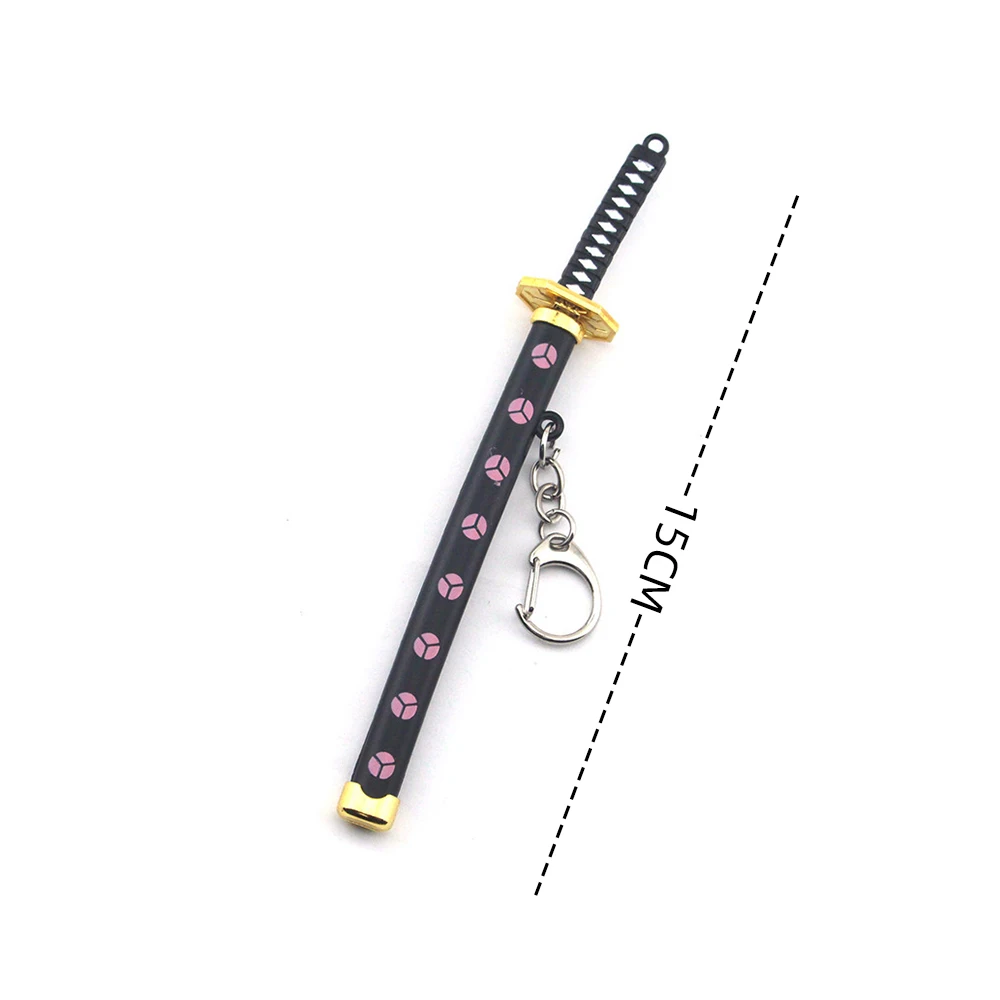 Japanese Katana Samurai Sword Keychain Showpiece Katana (Not Sharp) Showpiece Key chain Ring Plastic + Cover + Display Stand for Showpiece Gift Letter Opener. 