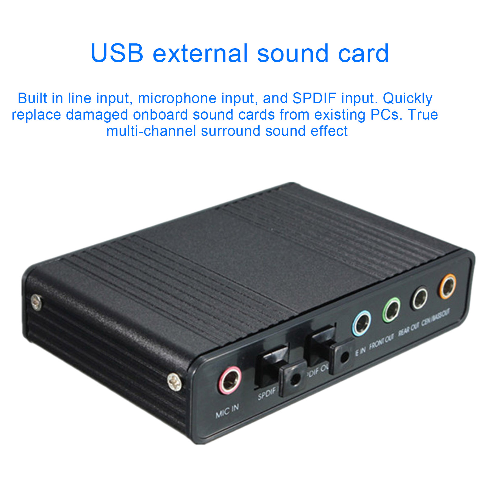 Spdif Input Sound Card 6 Channel Surround Sound Card Adapter for Pc Laptop Windows 10/8/7/xp External Sound Card for Pc. 