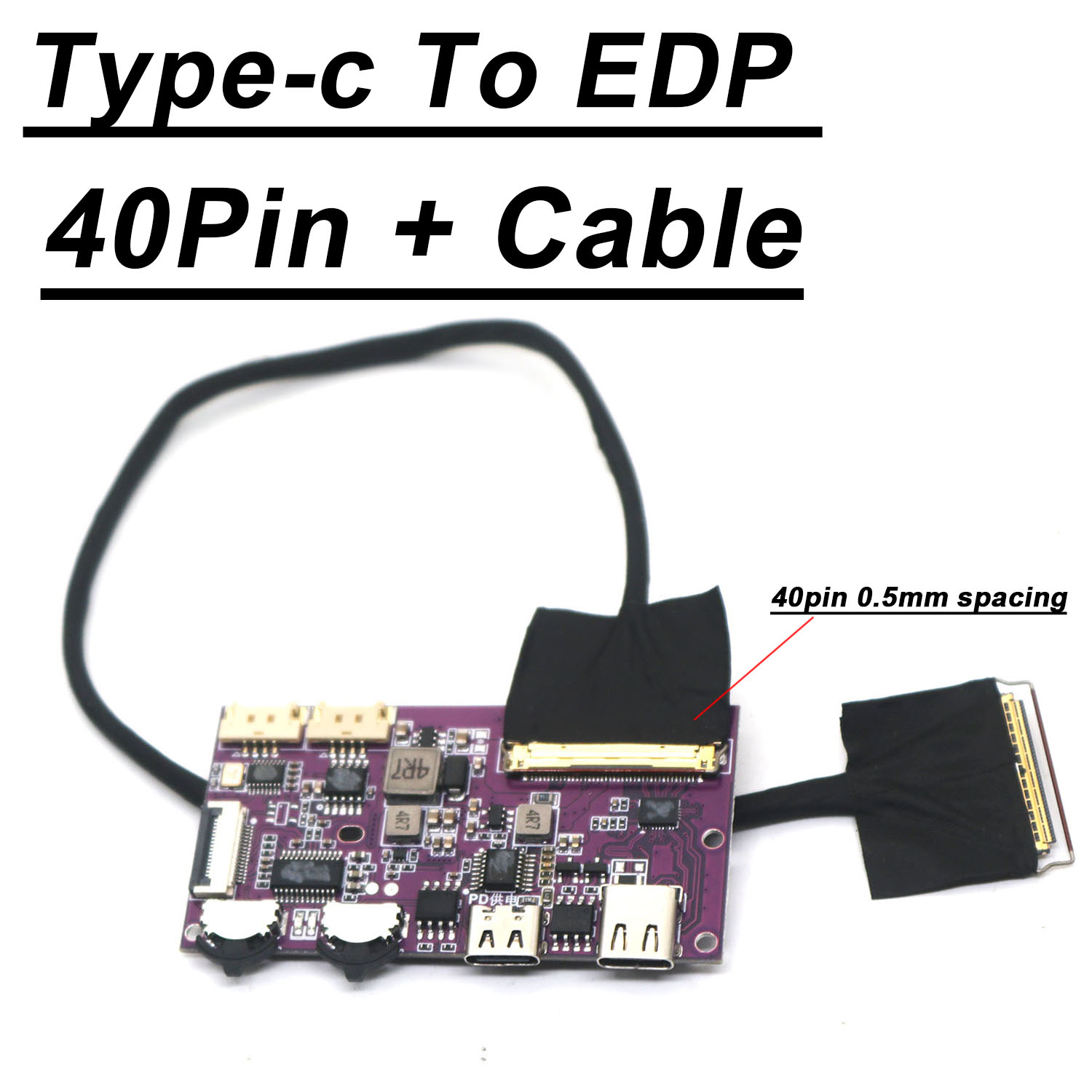 30PIN 40PIN USB Type-c To EDP Driver Board LCD Projection Screen Conversion 2K 4k 60HZ Portable LCD Display Screen EDP Cable. 