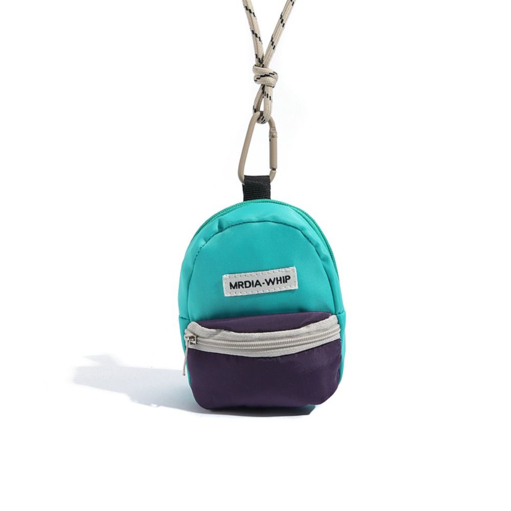 New Neck Hanging Coin Purse Contrasting Color Polyester Mini Wallet Earphone Storage Bag Anti-theft Small Key Bag