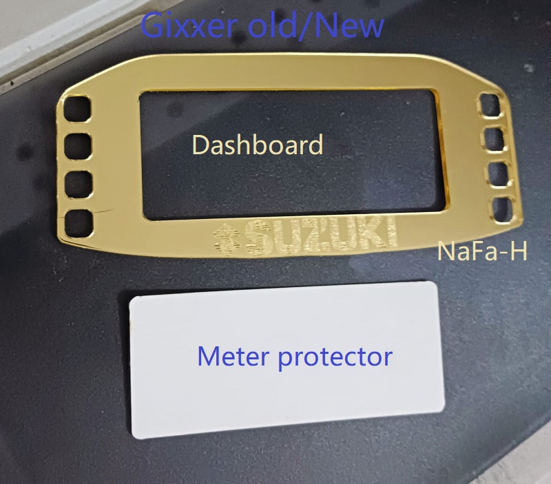 Suzuky GixxeR old/New OD Meter Dashboard Protector and Screen Protector combo set For Motorcycle- Golden. 