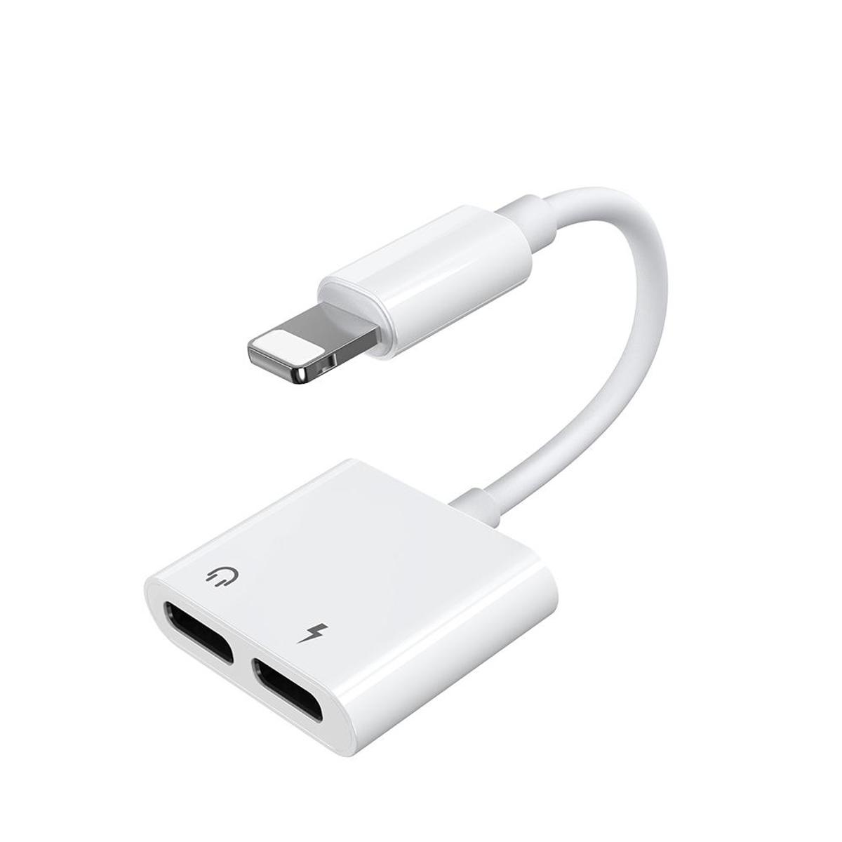 JOYROOM S-M404 Ben Series Apple Dual Lightning Adapter for iPhone 7/8/X/XS/XS MAX/XR charging and listening by 3.5mm earphone at the same time