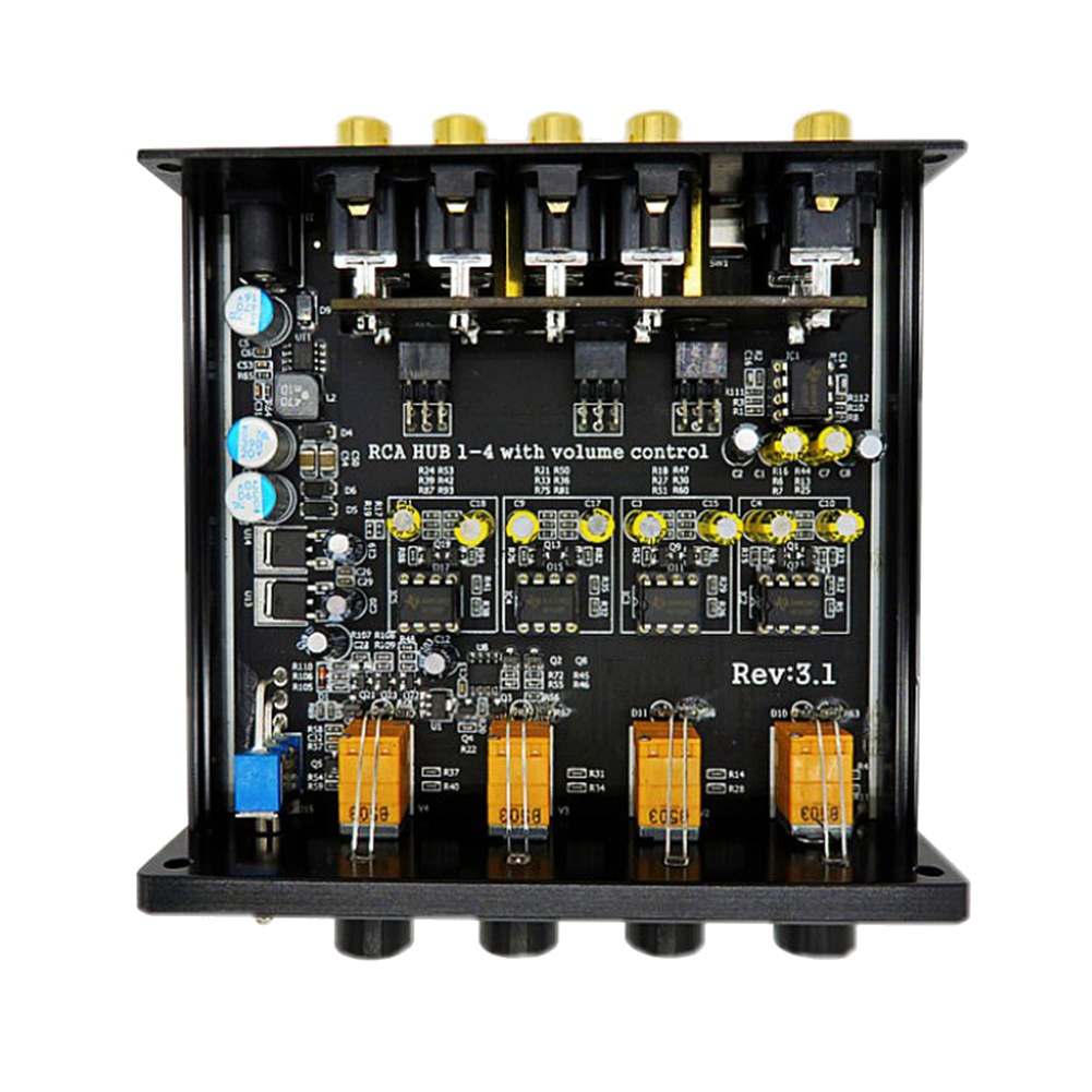 HIFI Lossless 1 Input 4 Output RCA HUB Audio Distributor (Silver). 