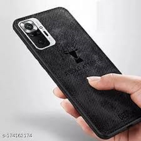 Xiaomi Redmi Note 10 4G Deer Pattern Cloth Texture Slim matte Elk Design Cloth Phone case cover.