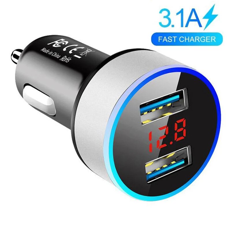 Mobile Phone Car Charger For Samsung Galaxy S20 FE A32 5G OPPO Find X3 X2 Lite Neo Pro A5 A9 2020 A8 3.1A Dual USB Fast Charger