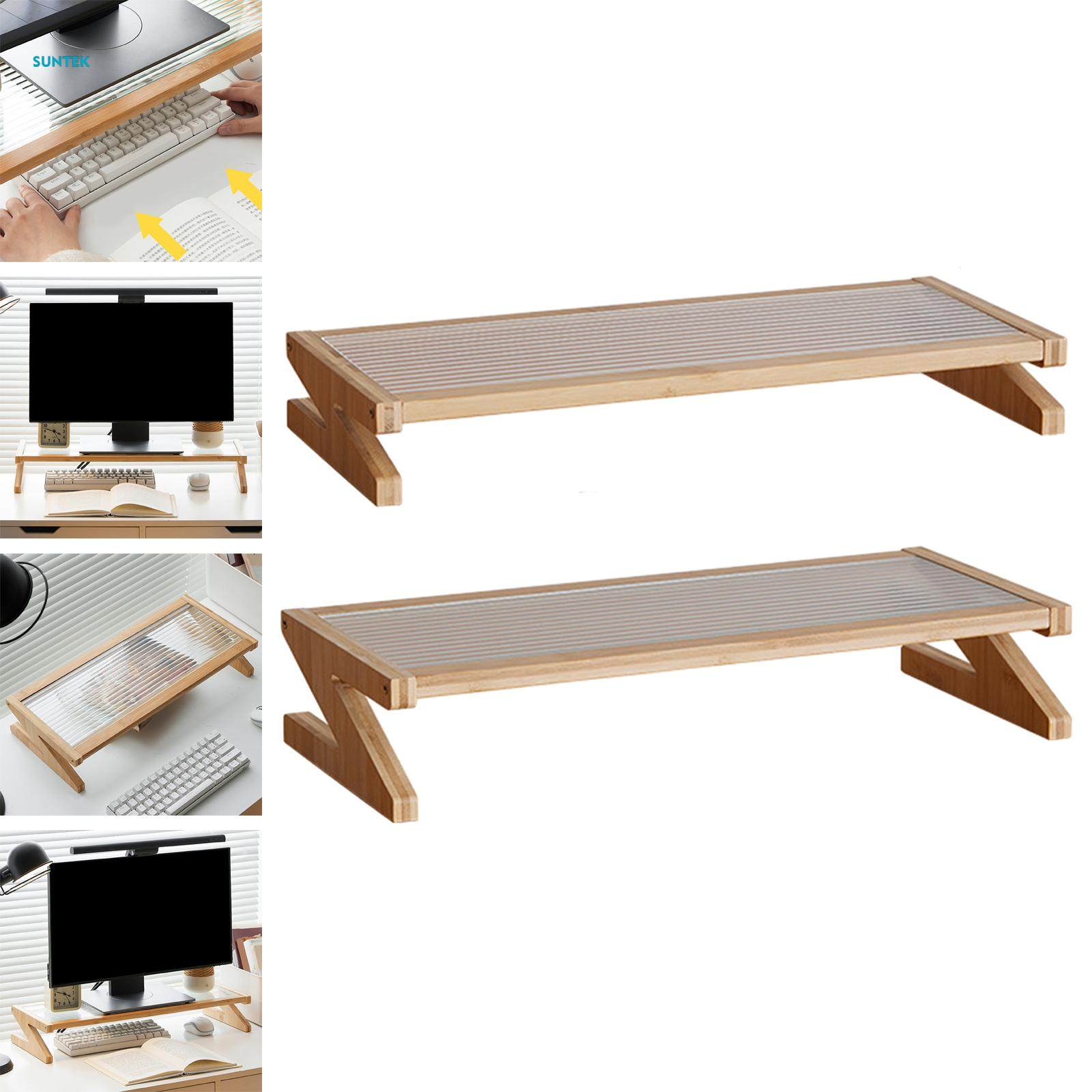 Monitor Stand Riser Computer Monitor Stand Wooden for Printer Monitor Multipurpose 50cmx22cmx7cm. 