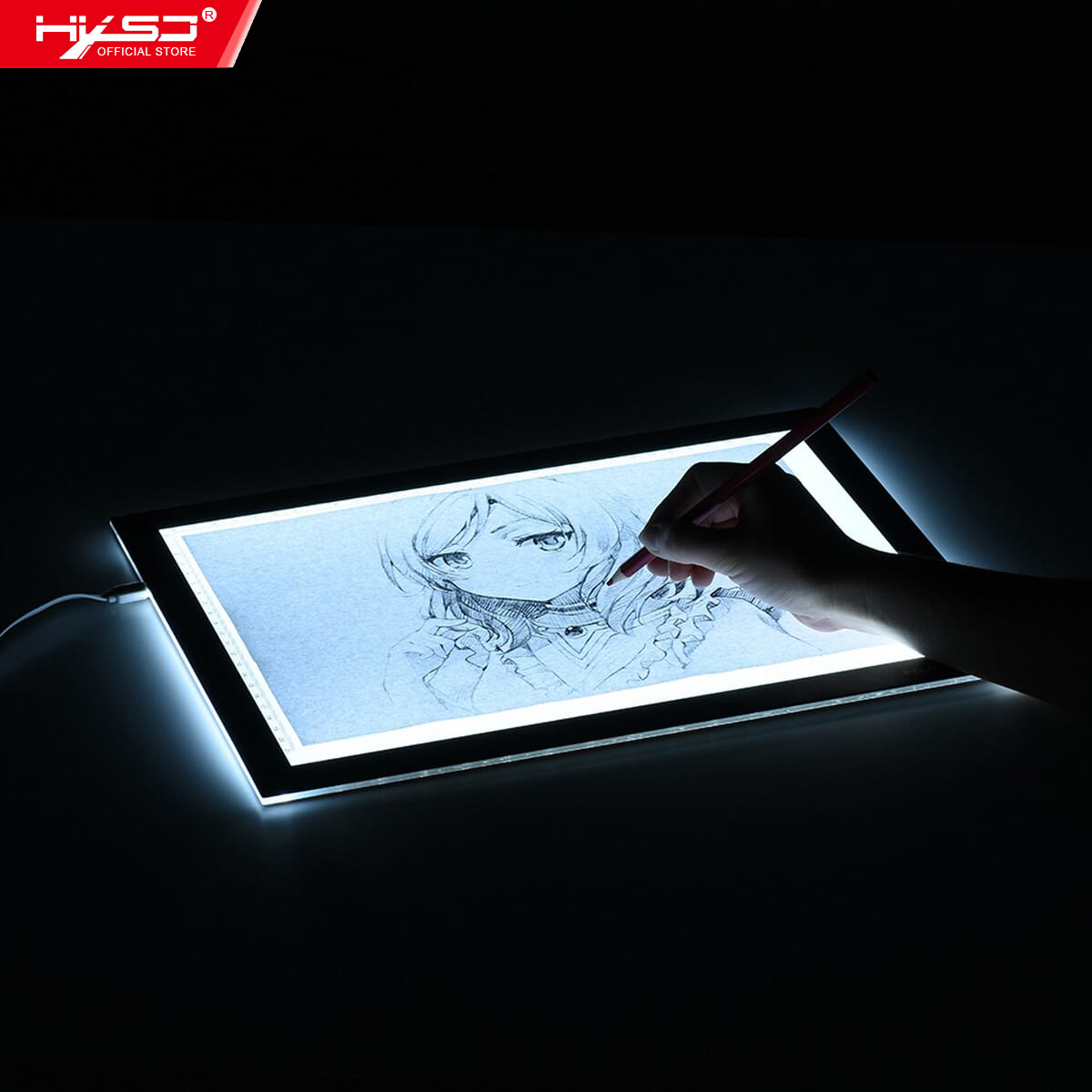 HXSJ Huion L4S Protable Ultra-thin LED Light Pad Acrylic Panel LED Drawing Light Pad Powered by USB with Adjustable Brightness