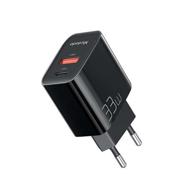 MCDODO CH-0921 MDD PD 33W USB-A + Type-C Dual Output Fast Charger Cell Phone Charger Adapter EU Plug.