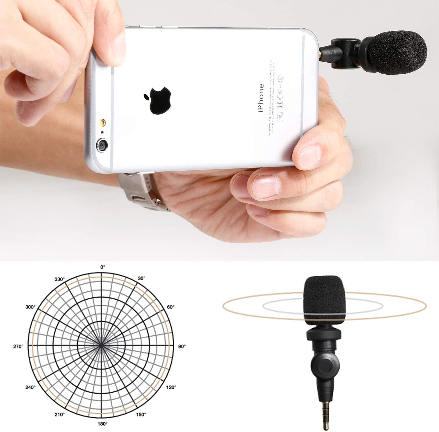 Saramonic 3.5mm SmartMic Professional Mini Condenser Flexible Microphone for Smartphones,Vlogging Microphone for Smartphones and YouTube Video, Mic for iOS and Android Device Smartphones 7 7s 8 X 11. 