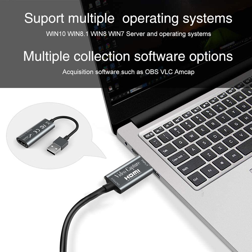 【VisioN Shop】Video Capture Card Lightweight Portable Compatible HDMI Video Recorder Game Capture Card For Laptop Live. 