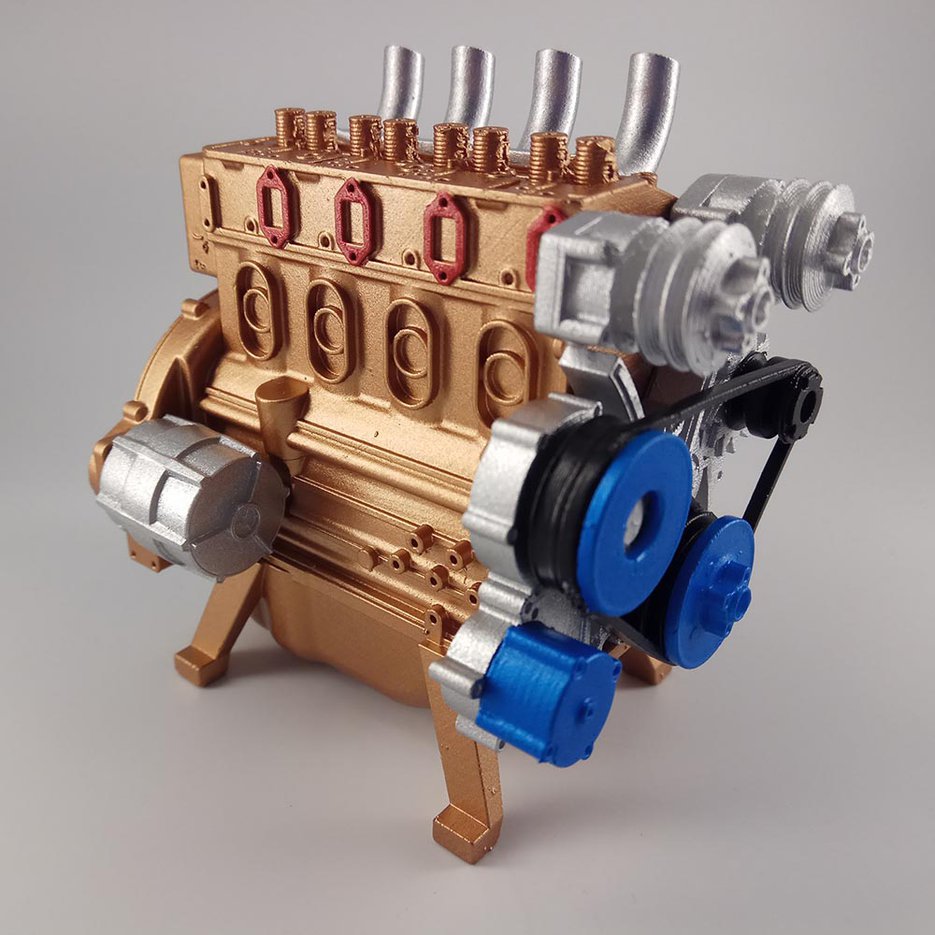 【Yurui】Resin Printed Inline Car Engine Model Mini Engine Kit. 