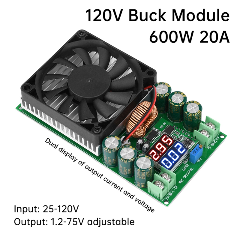 ARELENE 600W 30A DC-DC Buck Module CV CC Adjustable Buck Converter 120V 100V 96V 84V Display Solar LED Driver Power Supply. 
