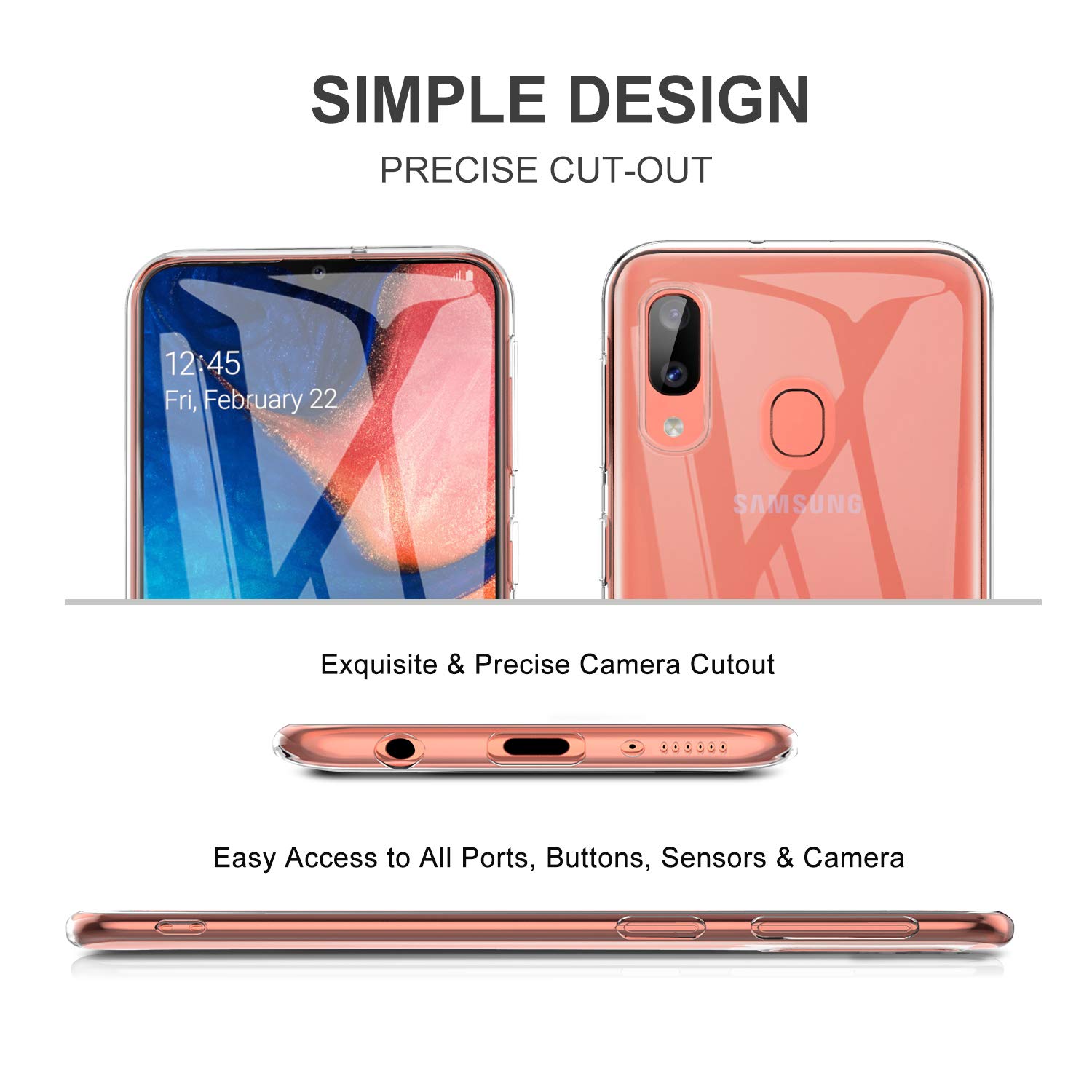 Transparent Mobile Phone Cases for Samsung Galaxy A20E Back Cover Soft TPU Clear Silicone 360 Protective SamsungA20E GalaxyA20E. 