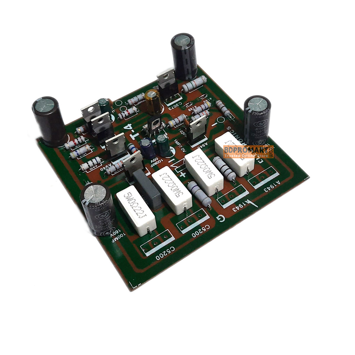 Audio Amplifier Board 4 Transistor 5200/1943 Mono without IC Audio Amplifier Board. 
