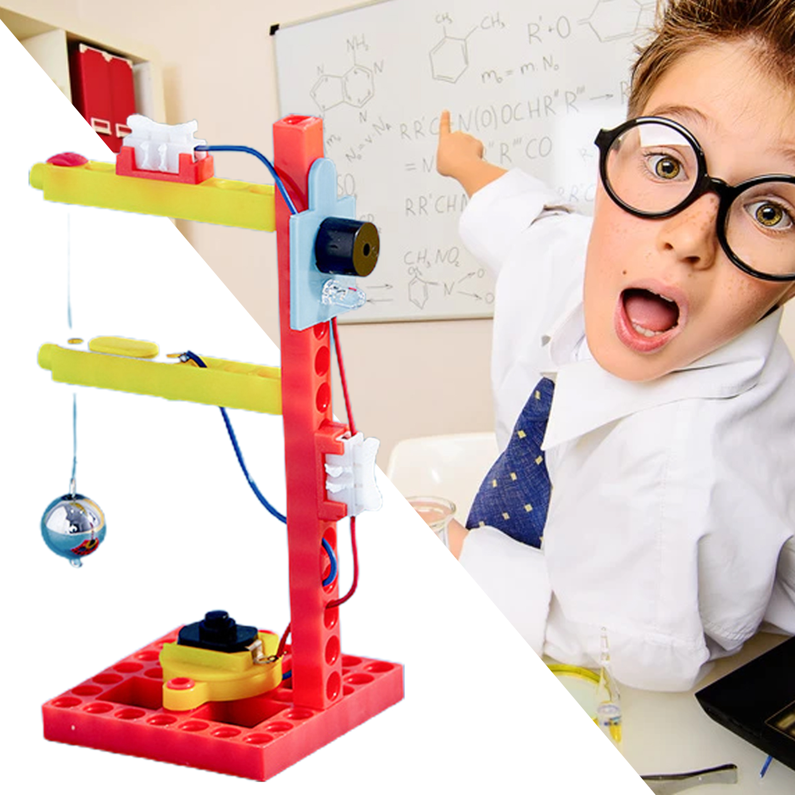 1 Set Earthquake Alarm Toy Creative Physical Experiment Plastic DIY Simple Seismograph Educational Tool. 