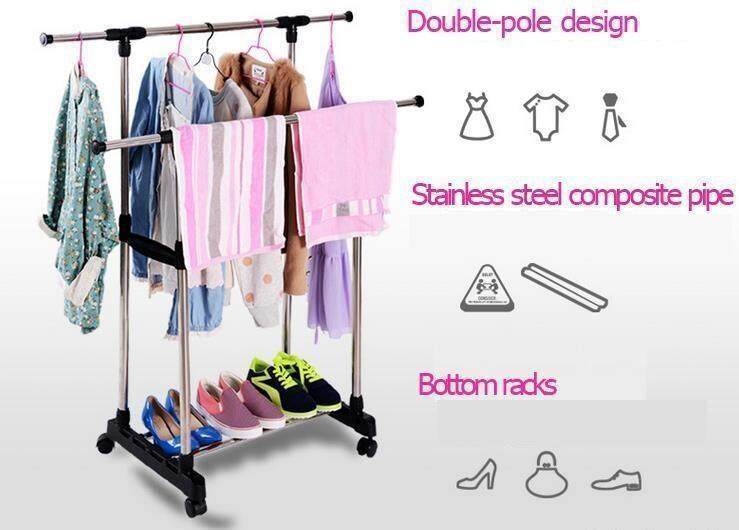 Douple pole telescopic cloth rack-Collapsible-Adjustable-Clothing-Rolling-Double-Garment-Rack-Hanger-04.jpg