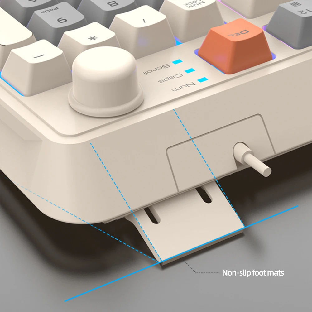 K82 Gaming Keyboard 94 Keys Portable Wired Office Keyboard With Colorful RGB Backlight Mechanical Ultra Silence Keyboard Comfortable Typing Experience For Laptop PC Computer. 