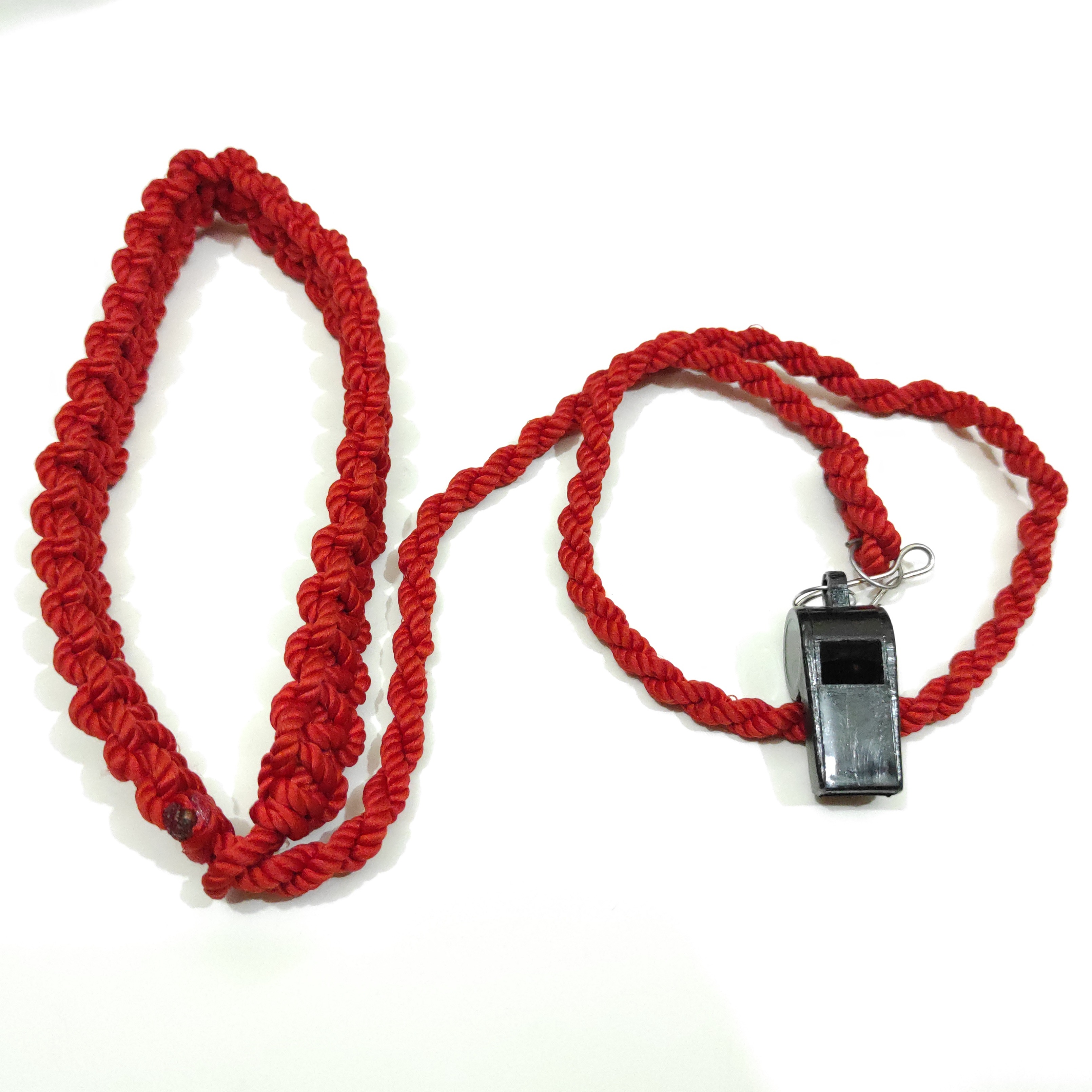 Security Lanyard with Whistle -Red Color Security guard Lanyard and Whistle for security Guard. 