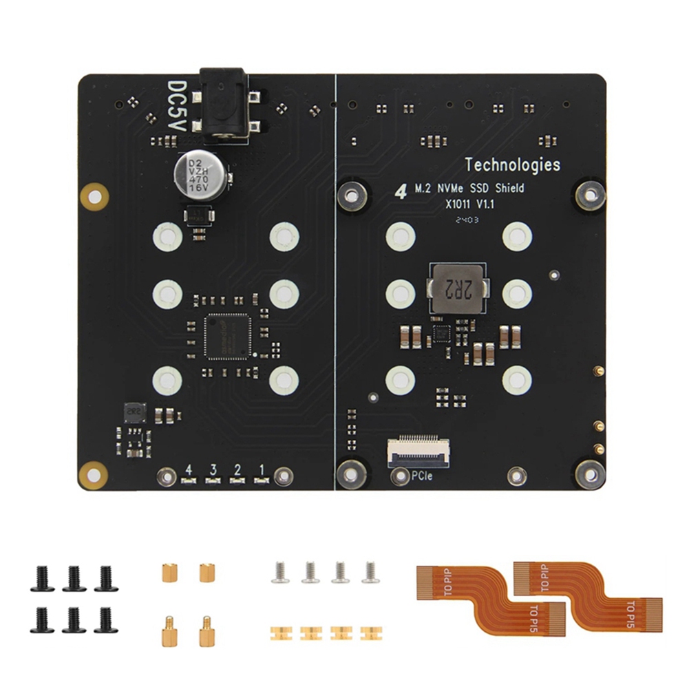 X1011 PCIE to M.2 NVME SSD Expansion Board for 5 Support 4xSSD for 2280/2260/2242/2230 M.2 NVME SSD