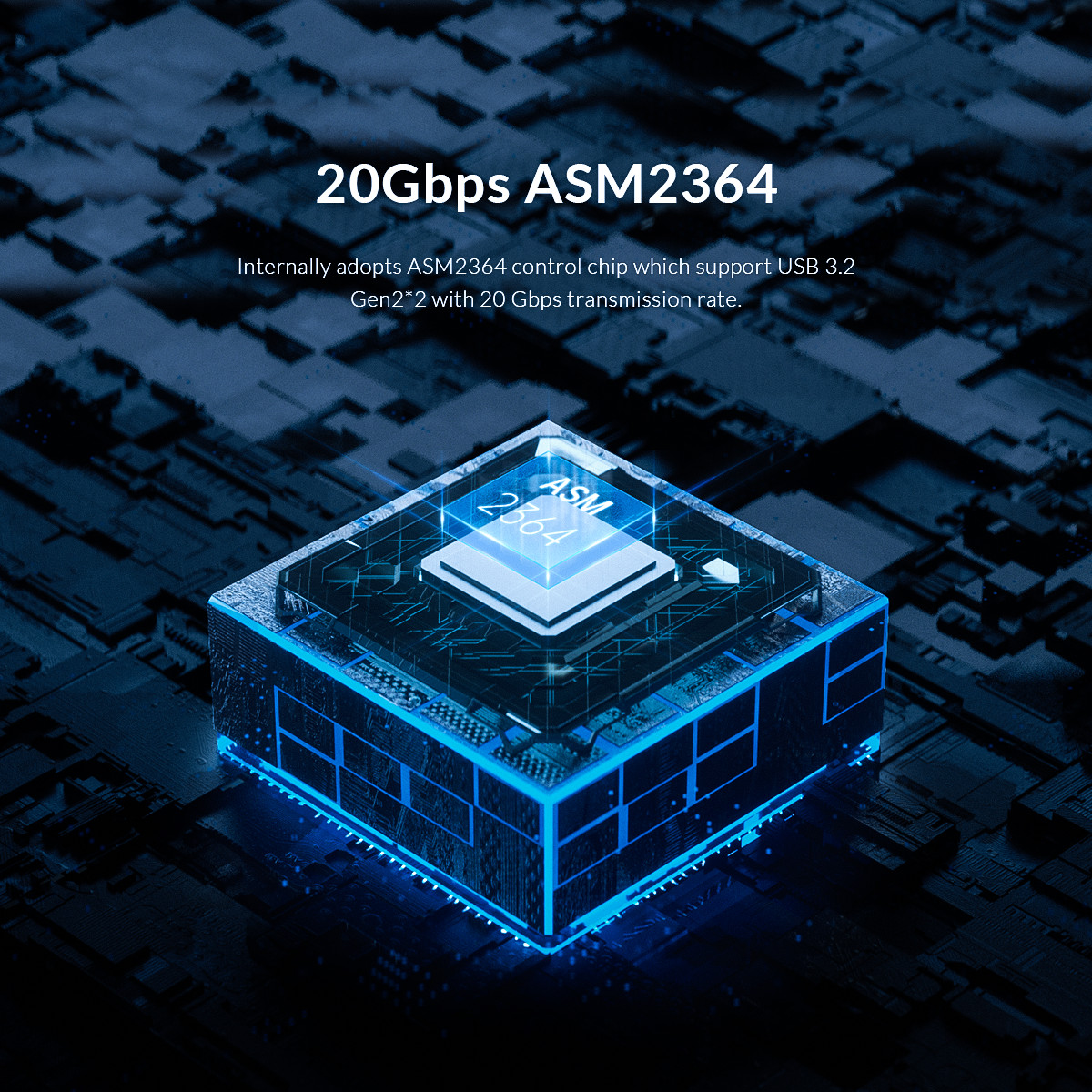 ORICO LSDT 20Gbps M.2 NVME SSD Case with Built-in Cooling Fan Type-C M2 NVME SSD Enclosure For M.2 NVME 2230 2242 2260 2280 SSD. 