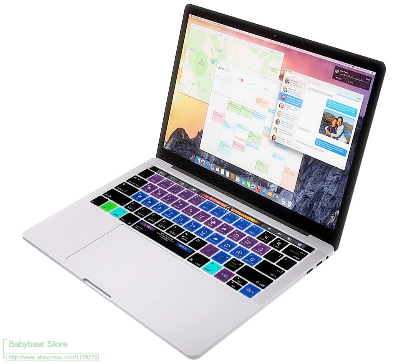 【happy one】Serato DJ Hot key Functional Shortcut Silicone Cover Keypad SKin for Macbook Pro 13" with Touch Bar. 