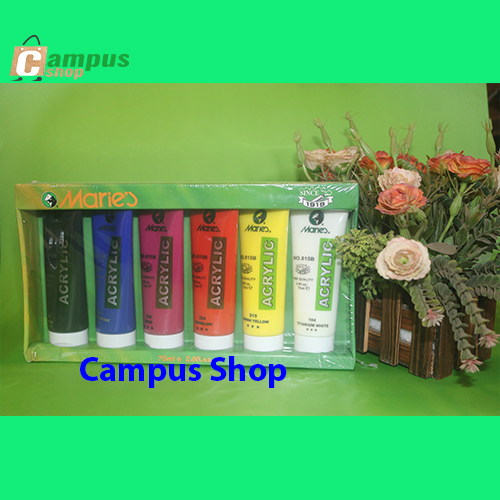Maries Acrylic Colour Set-75ml-6Pcs. 