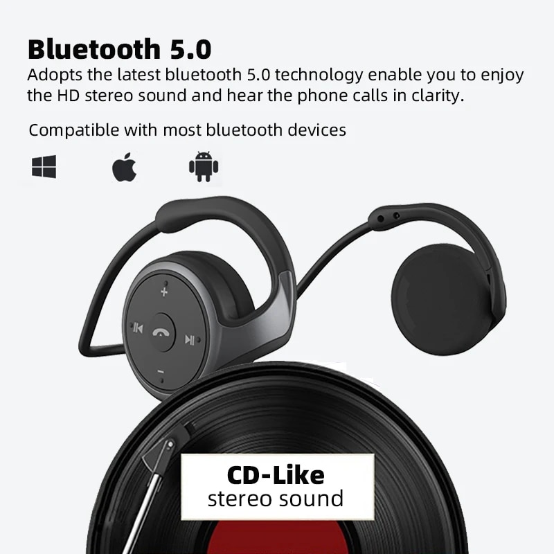 A6 Small Bluetooth Headphones Wrap Around Head Comfortable Wireless Headphones Foldable Bluetooth Headsets with Microphone Purse. 